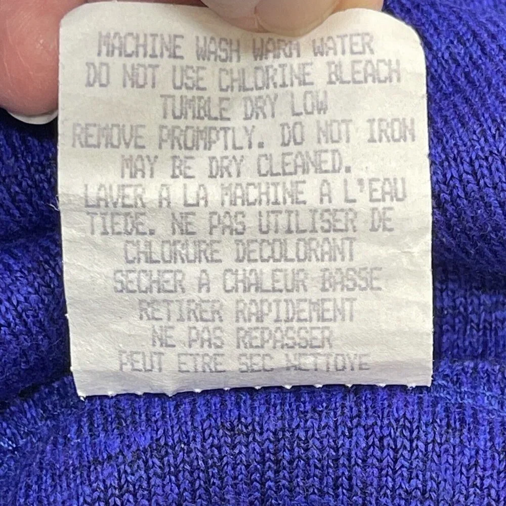 COUNTY CLOTHING‎ Cropped Fleece Jacket Women's Small Blue/Purple Artsy Buttons - Picture 9 of 15